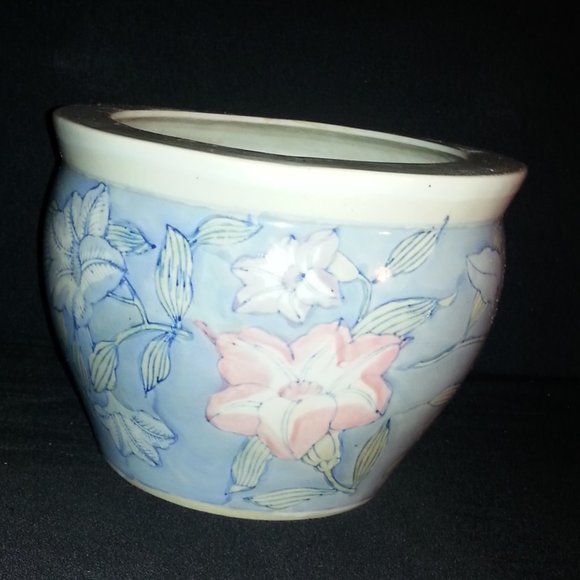 Handmade, Handcrafted Other - Vintage Large Oriental Porcelain Koi Fish Bowl Planter *Handmade *Handcrafted
